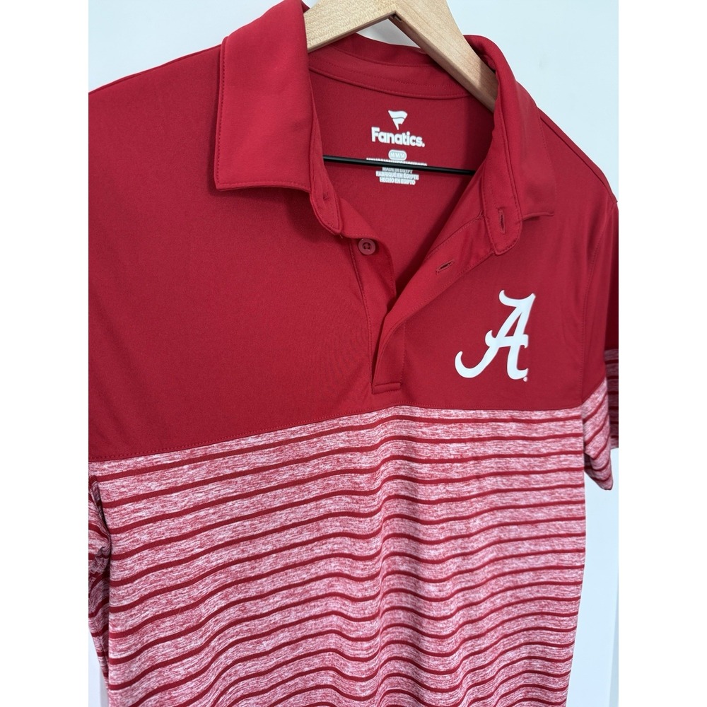 Fanatics Alabama College Polo Men's Medium Solid With Stripes Golf Crimson Tide